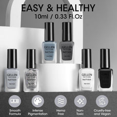 GELLEN in-use manicure on hands showing quick-dry wear and polished appearance