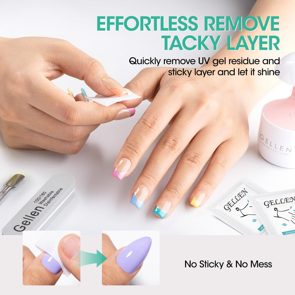 GELLEN pad removing tacky residue from cured gel for glossy finish
