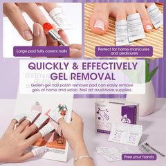 GELLEN pad in use during salon soak-off showing hands-free adhesion and convenience