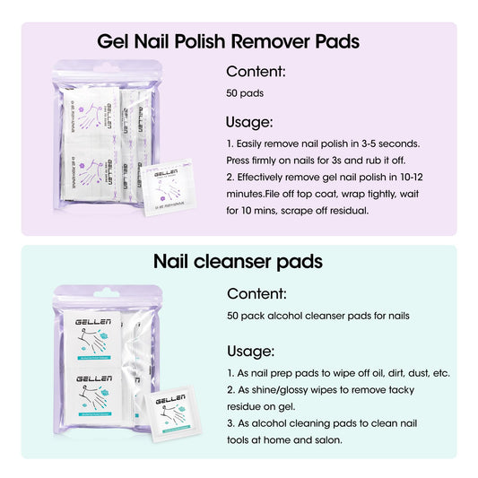 GELLEN individual remover pad unwrapped for quick single-use convenience