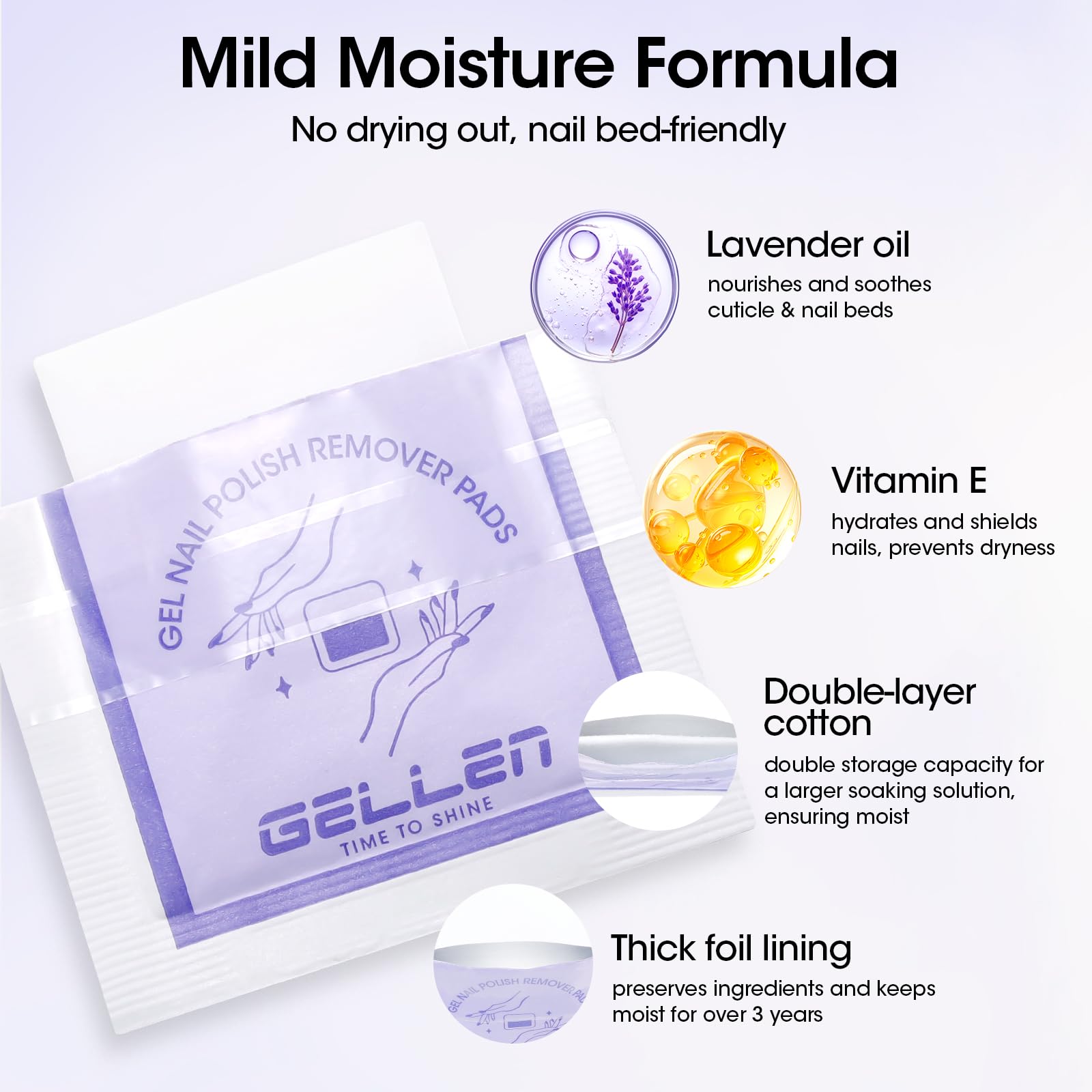 GELLEN individually wrapped pad ready for travel with freshness benefit