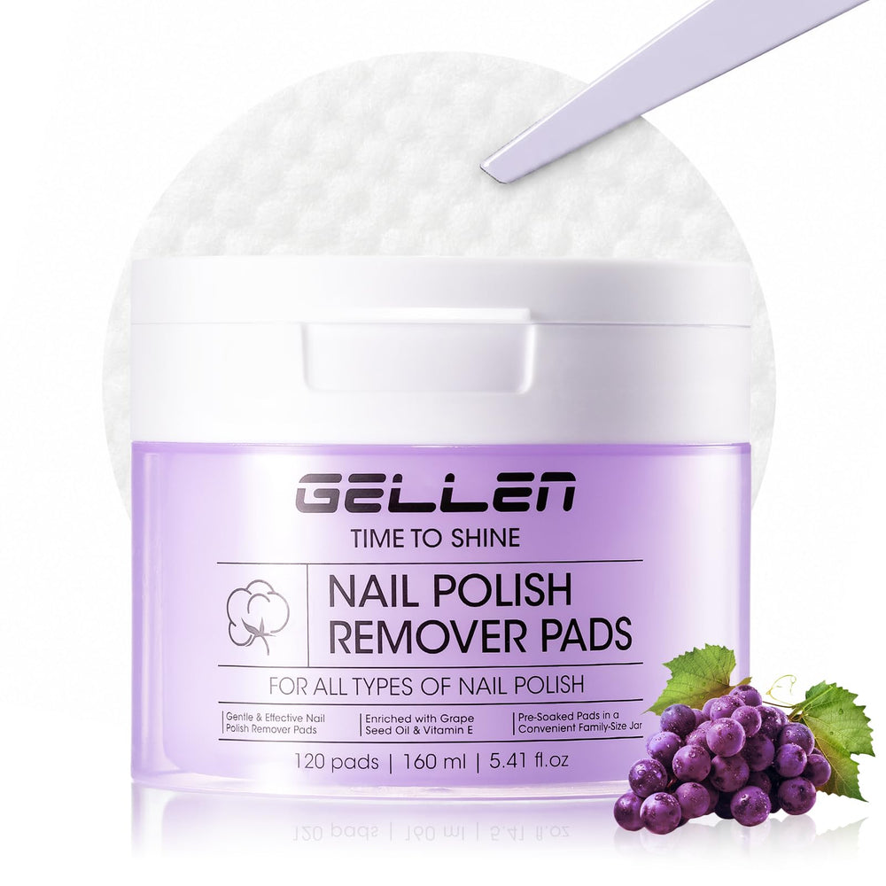 GELLEN jar front view showing branding and 120 pad count for convenience