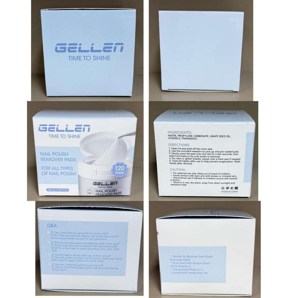 GELLEN pads in bathroom setting for convenient at-home manicure removal