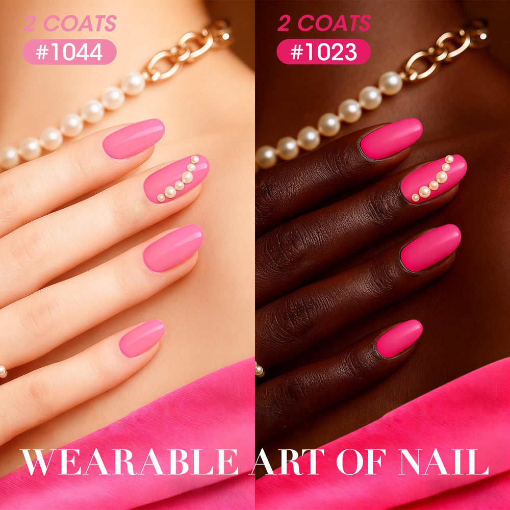 GELLEN flatlay with hearts showing festive hot pink hues ideal for holiday looks