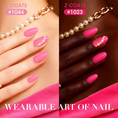 GELLEN flatlay with hearts showing festive hot pink hues ideal for holiday looks