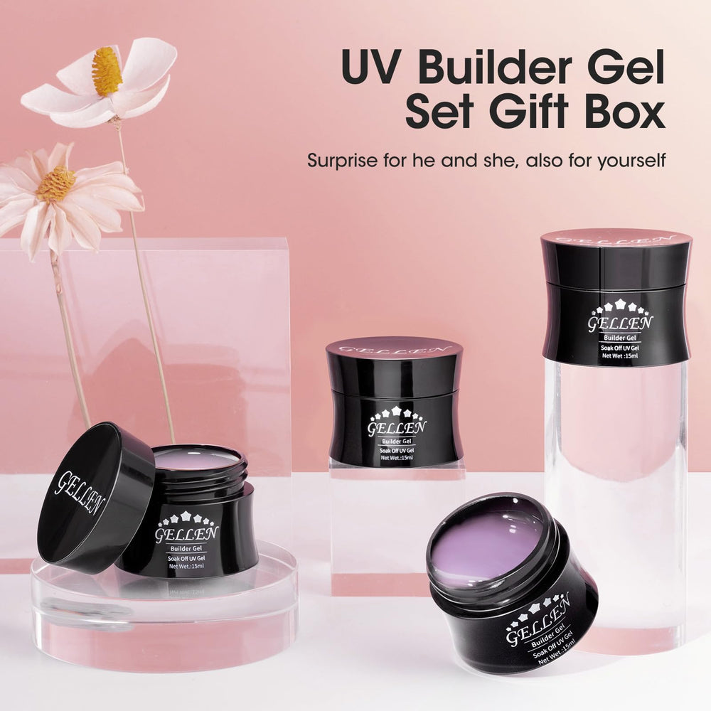 GELLEN lifestyle manicure setting showing finished nails with salon-quality shine