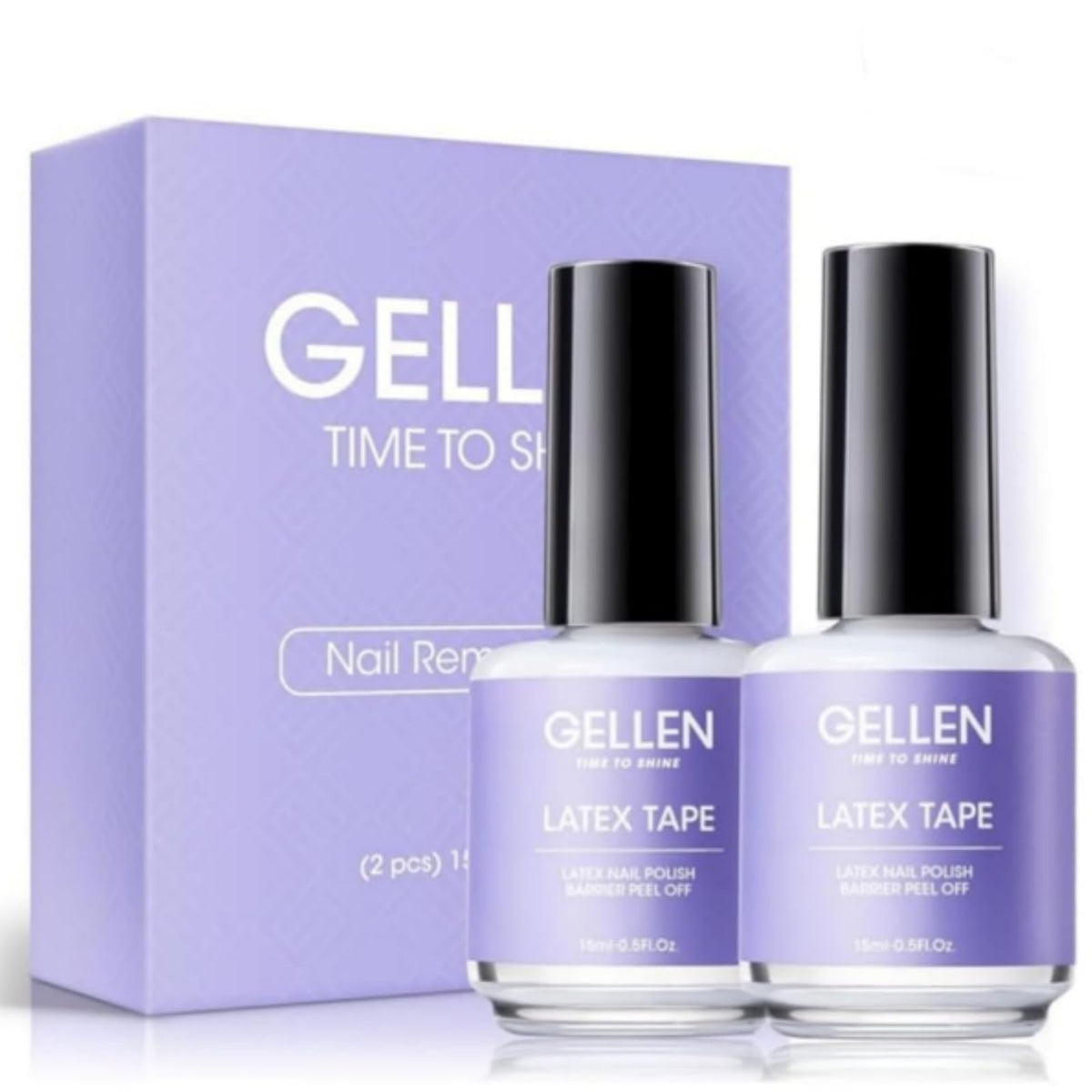GELLEN front view of two latex bottles showing kit and convenience