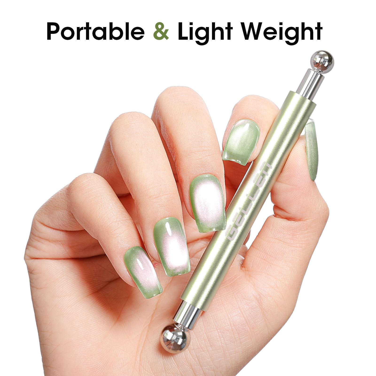 GELLEN magnet on a salon table with lamp suggesting professional-ready results
