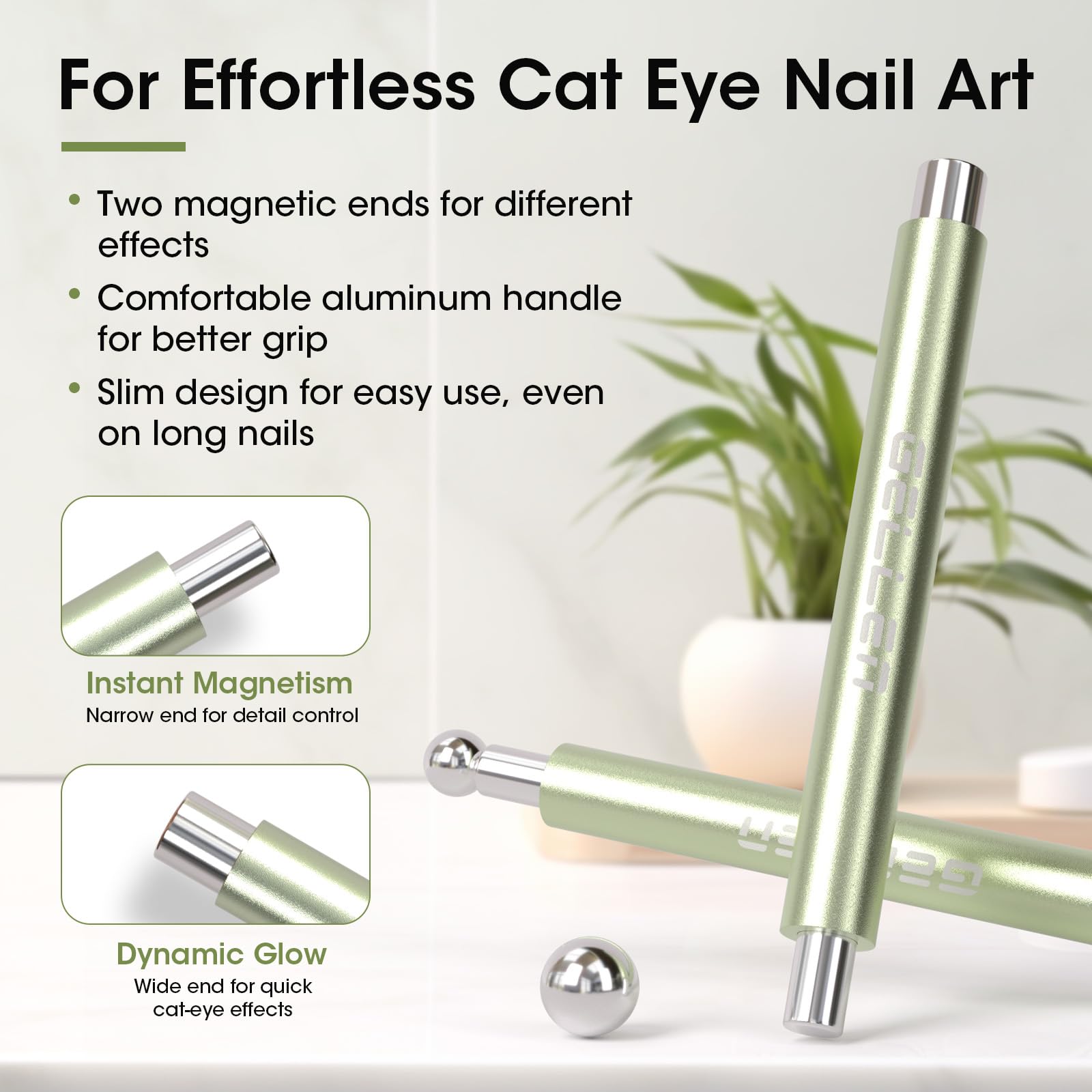 GELLEN close-up of wide tip demonstrating broad cat eye gradient control