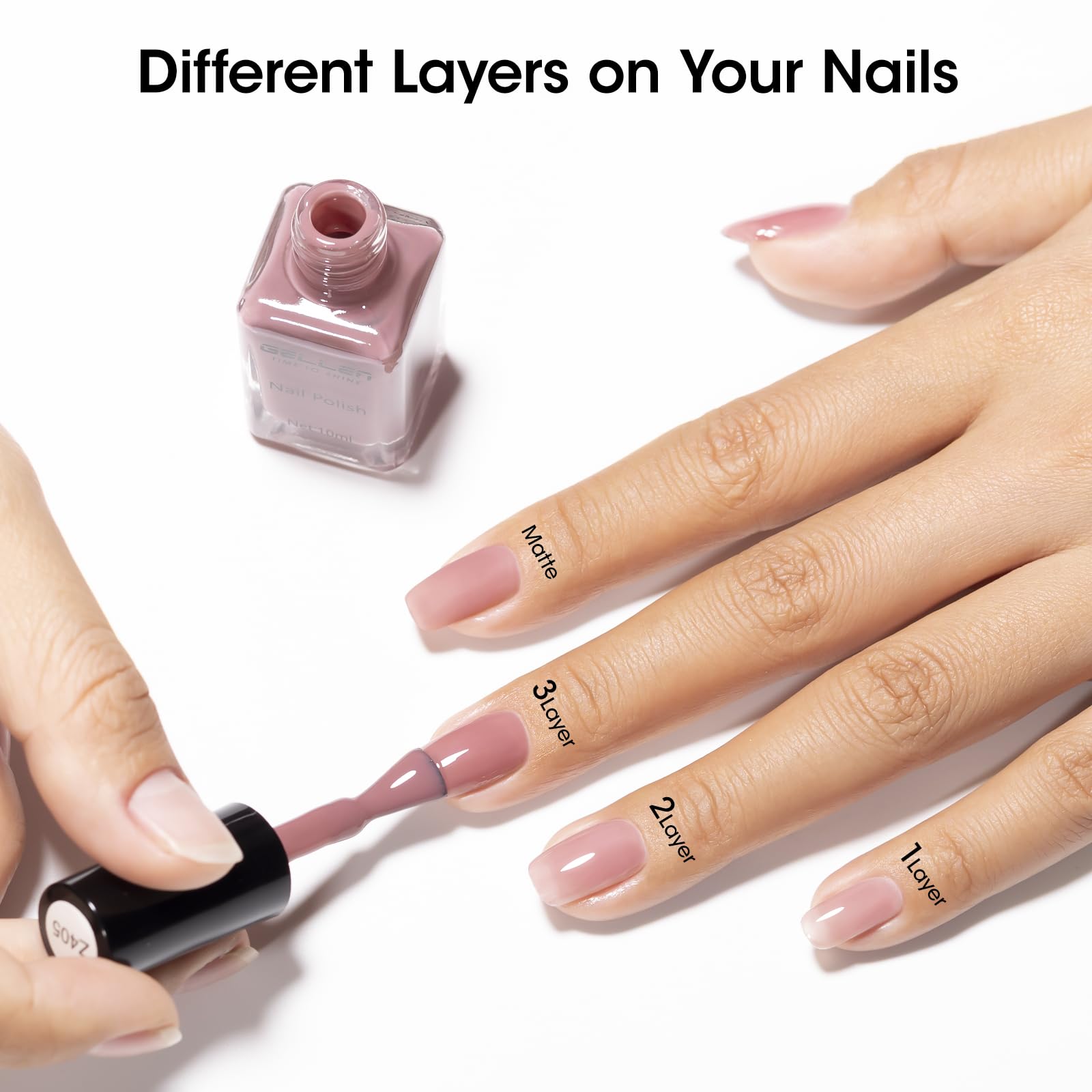 GELLEN manicure in use applying a sheer coat for quick-dry convenience
