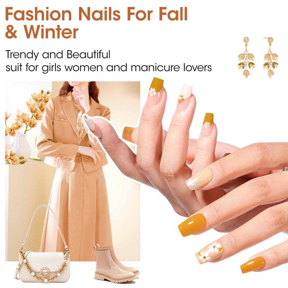 GELLEN swatch cards displaying all six maple leaf brown tones for selection