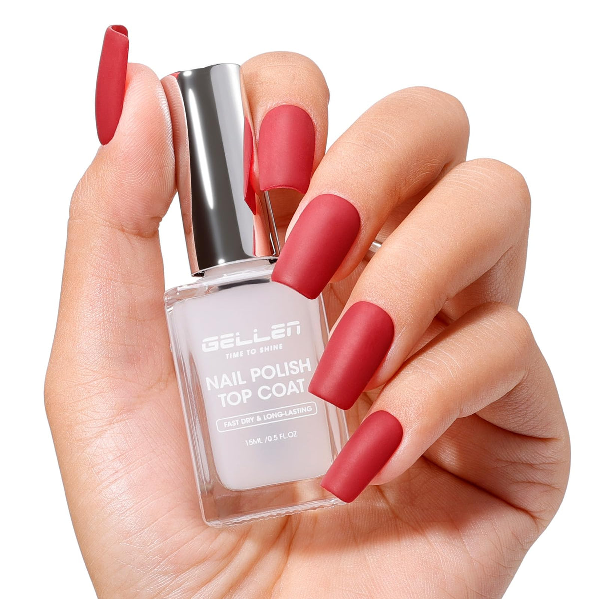 GELLEN front bottle showing sleek packaging and matte finish benefit