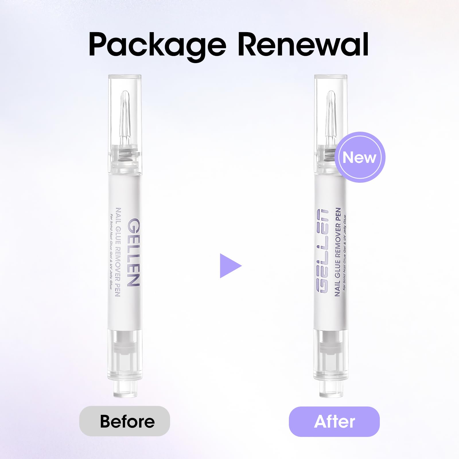 GELLEN nail aftercare showing nails post‑removal with Vitamin E conditioning benefit