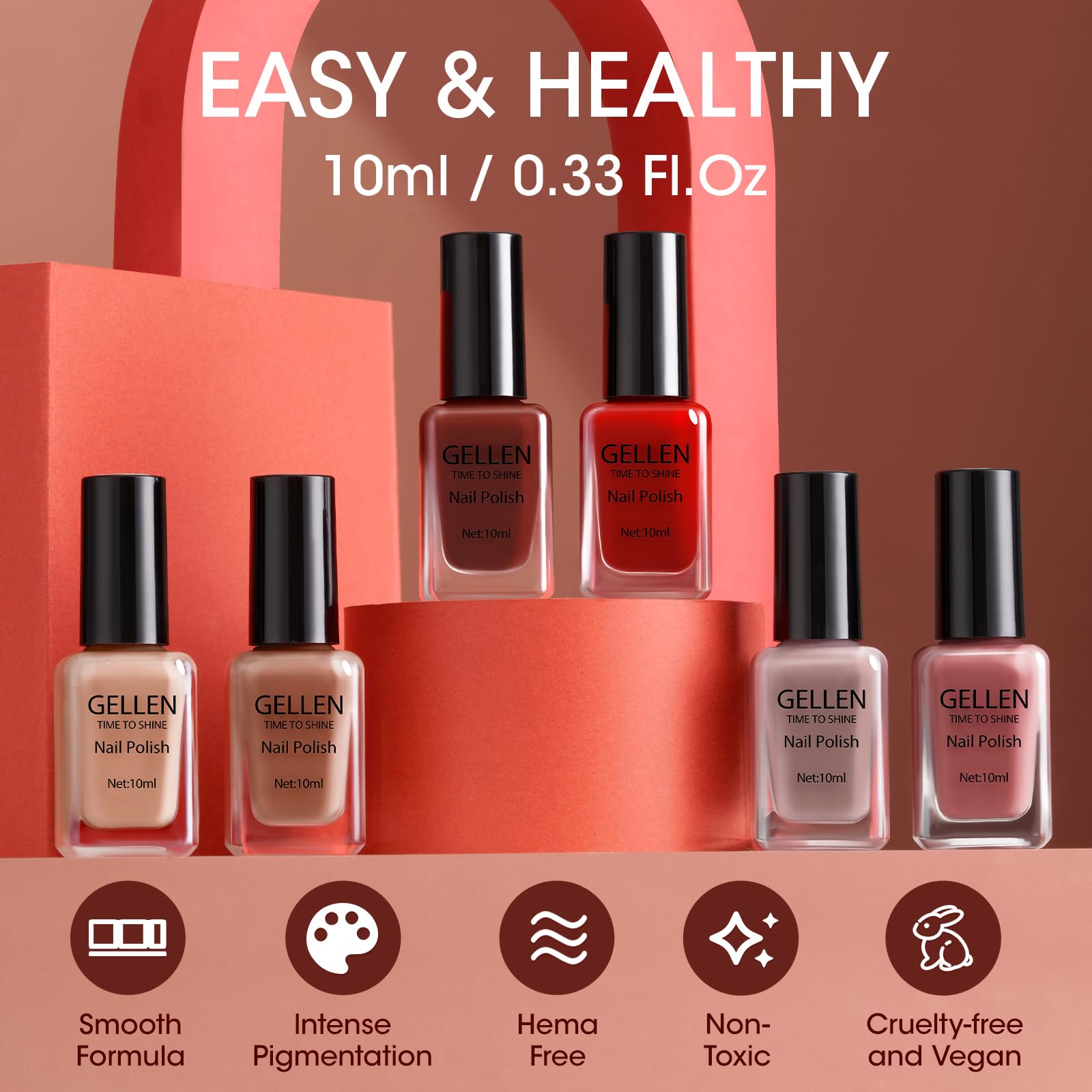 GELLEN nails on hand styled with winter outfit for seasonal versatility