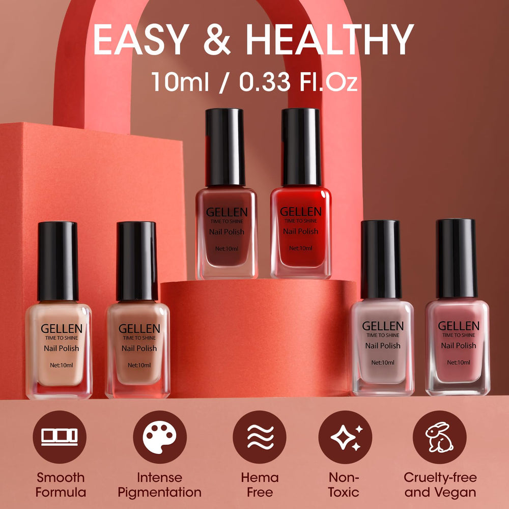 GELLEN nails on hand styled with winter outfit for seasonal versatility