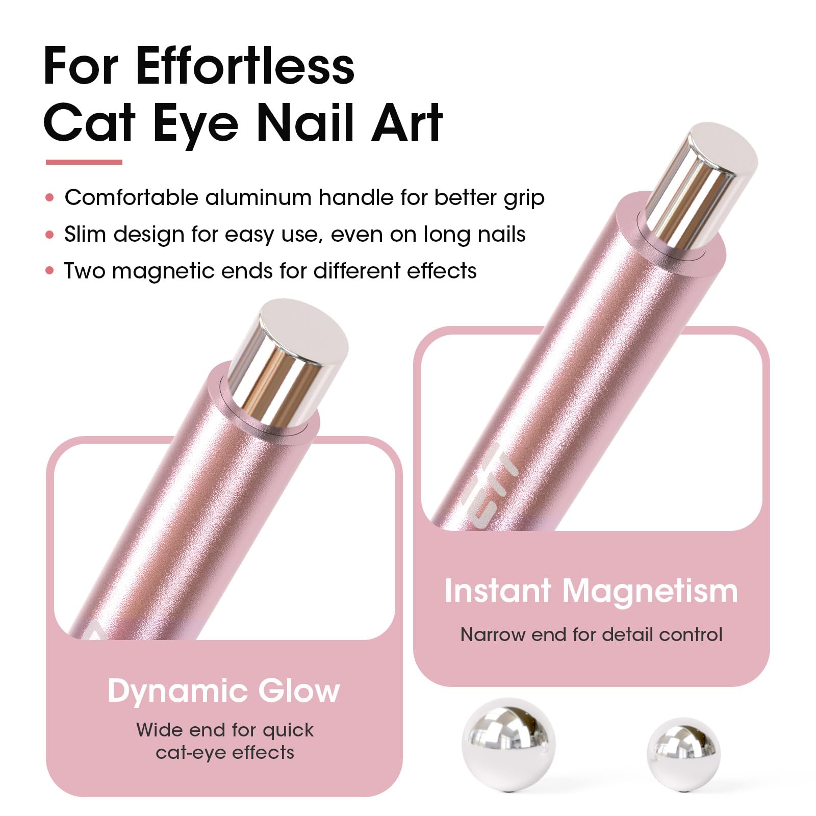 GELLEN close-up of narrow tip producing fine cat eye lines for detailed nail art