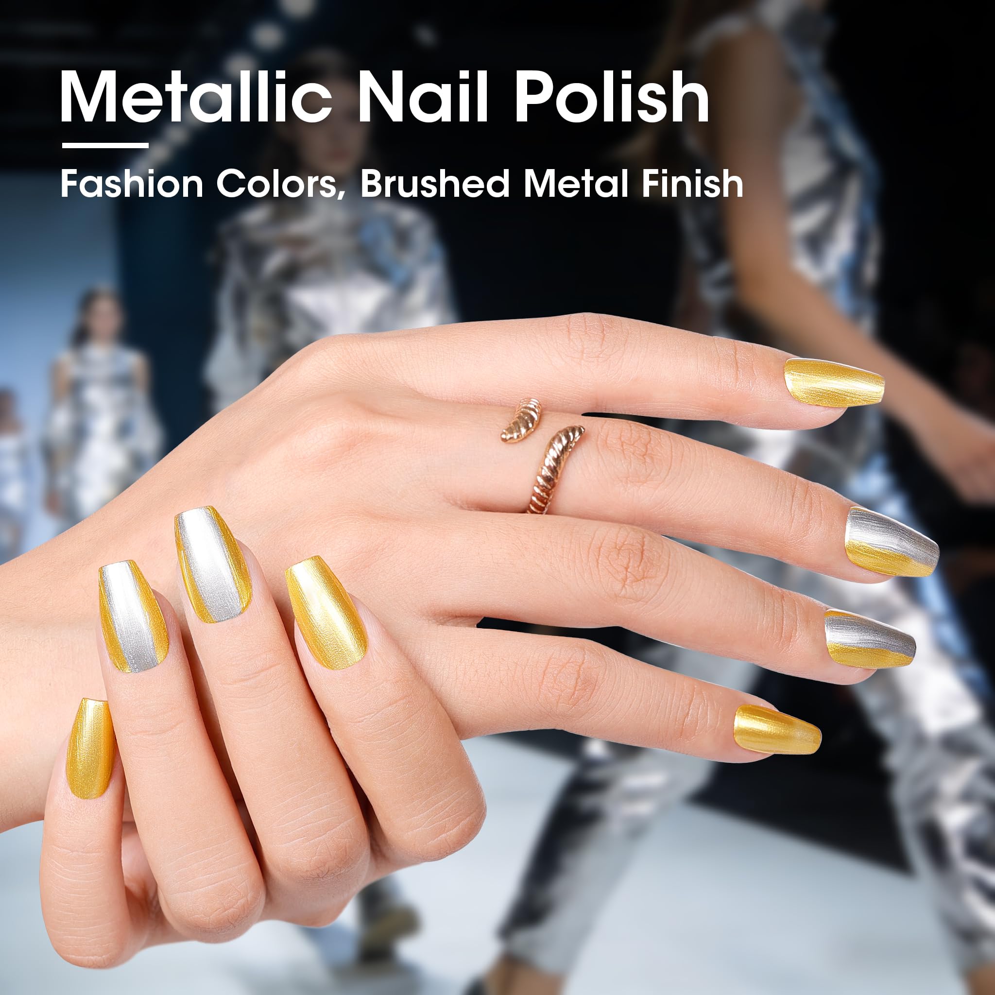 GELLEN polish in use on fingernails illustrating quick air-dry finish and long-lasting wear