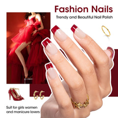 GELLEN polish on fingers in lifestyle shot showcasing glossy salon-like finish