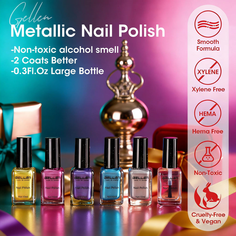 GELLEN toe pedicure lifestyle photo showing vibrant metallic color ideal for toes