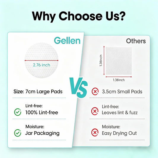 GELLEN open jar with stacked pre-moistened pads ready to use for convenience