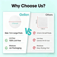GELLEN open jar with stacked pre-moistened pads ready to use for convenience
