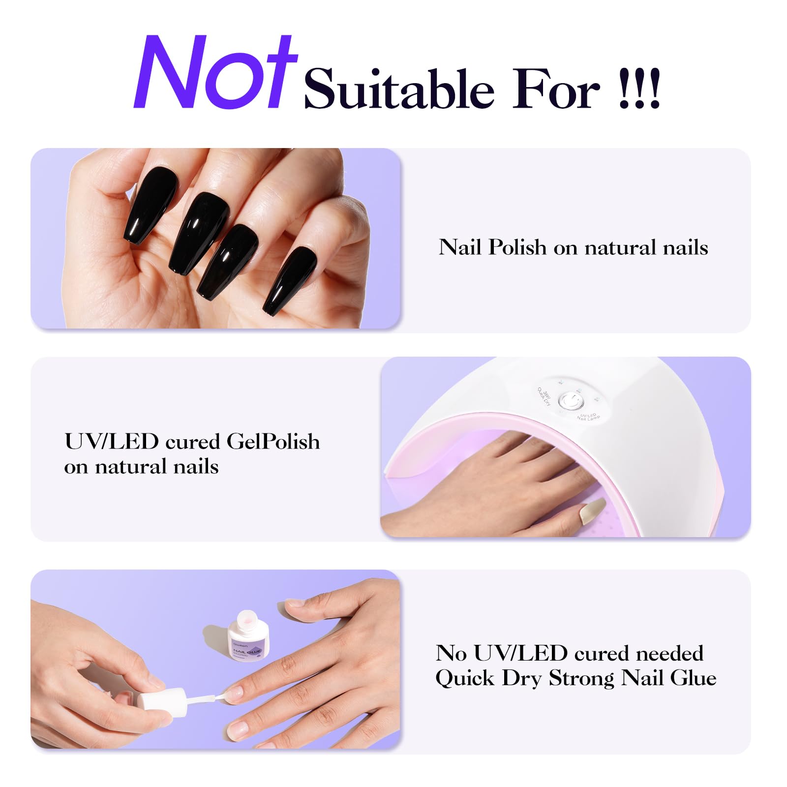 GELLEN removing press-on nails in use, fast lift with minimal nail stress
