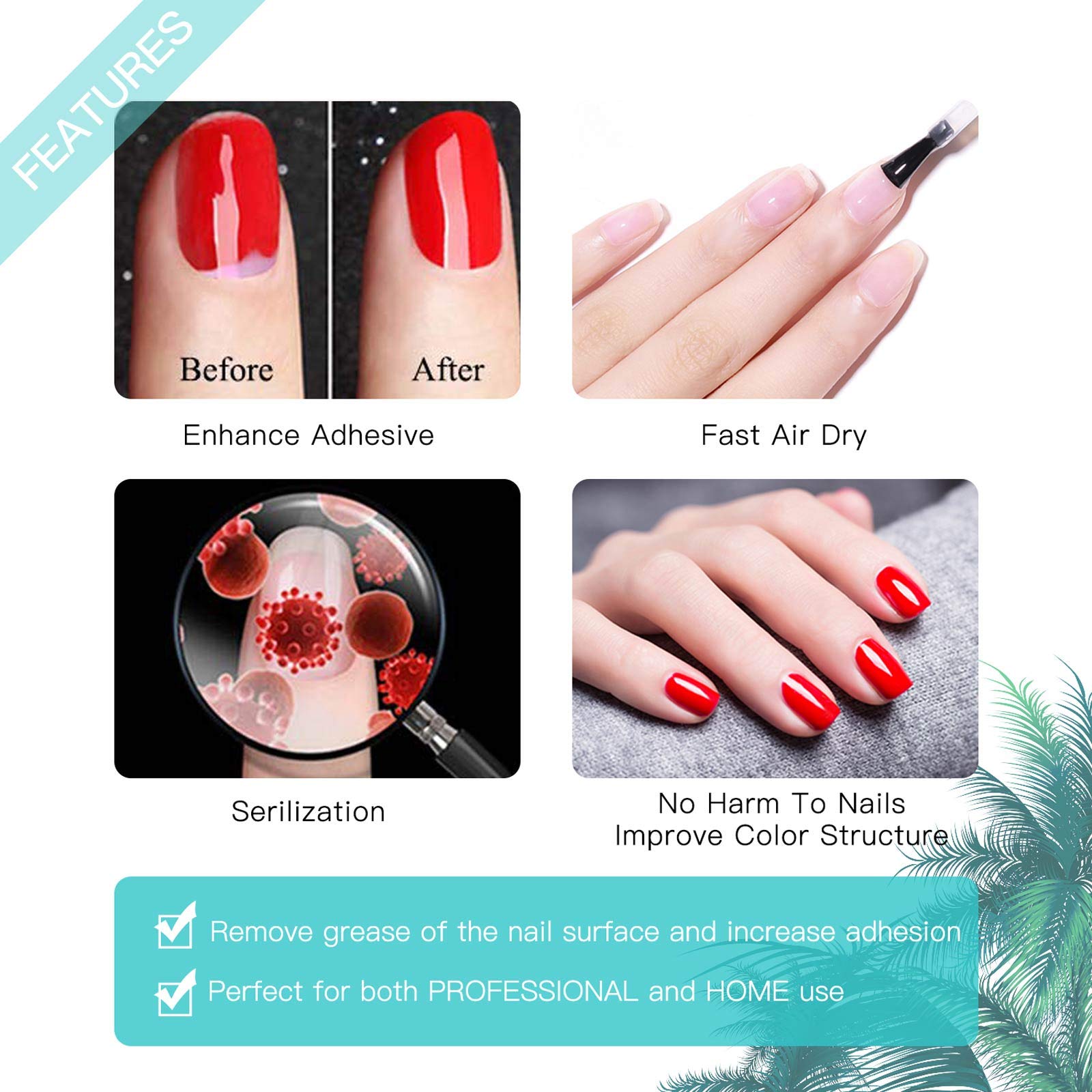 GELLEN primer liquid on nail plate improving adhesion instantly