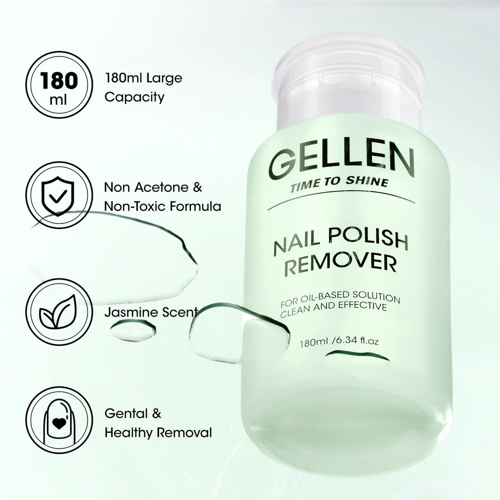 GELLEN pump and dust-proof cap close-up emphasizing easy one-handed use