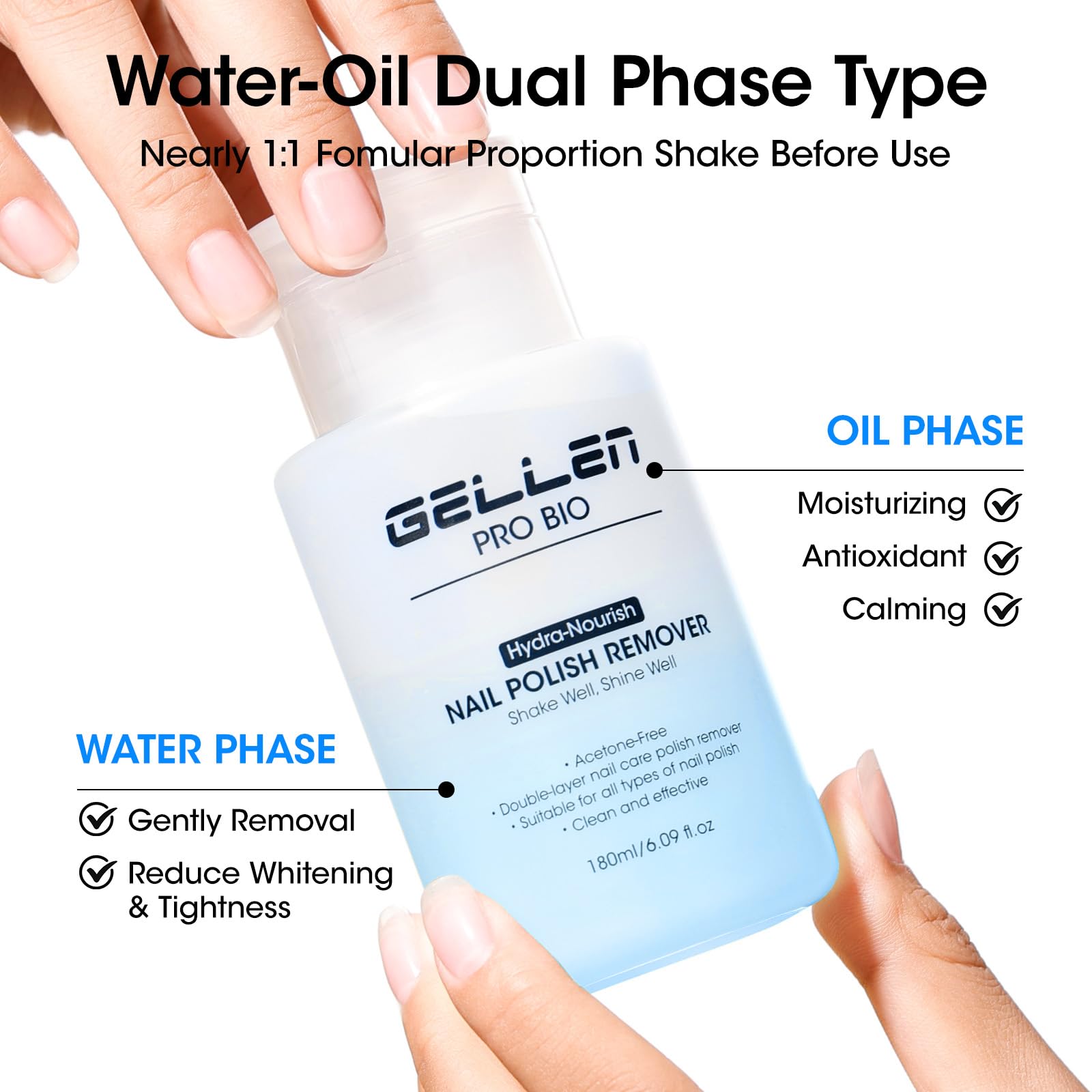 GELLEN pump closeup demonstrating push‑down head for easy one‑hand use