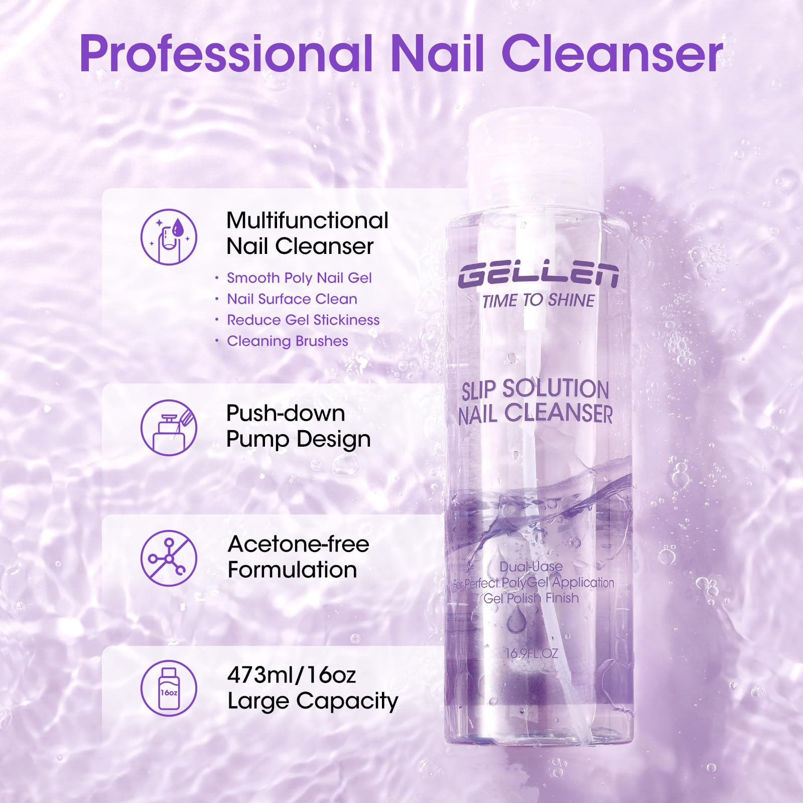 GELLEN pump nozzle dispensing cleanser with controlled drop for precise use benefit: reduces waste