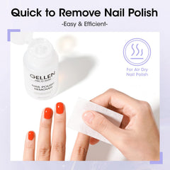 GELLEN removing glitter polish to show effective non-acetone action