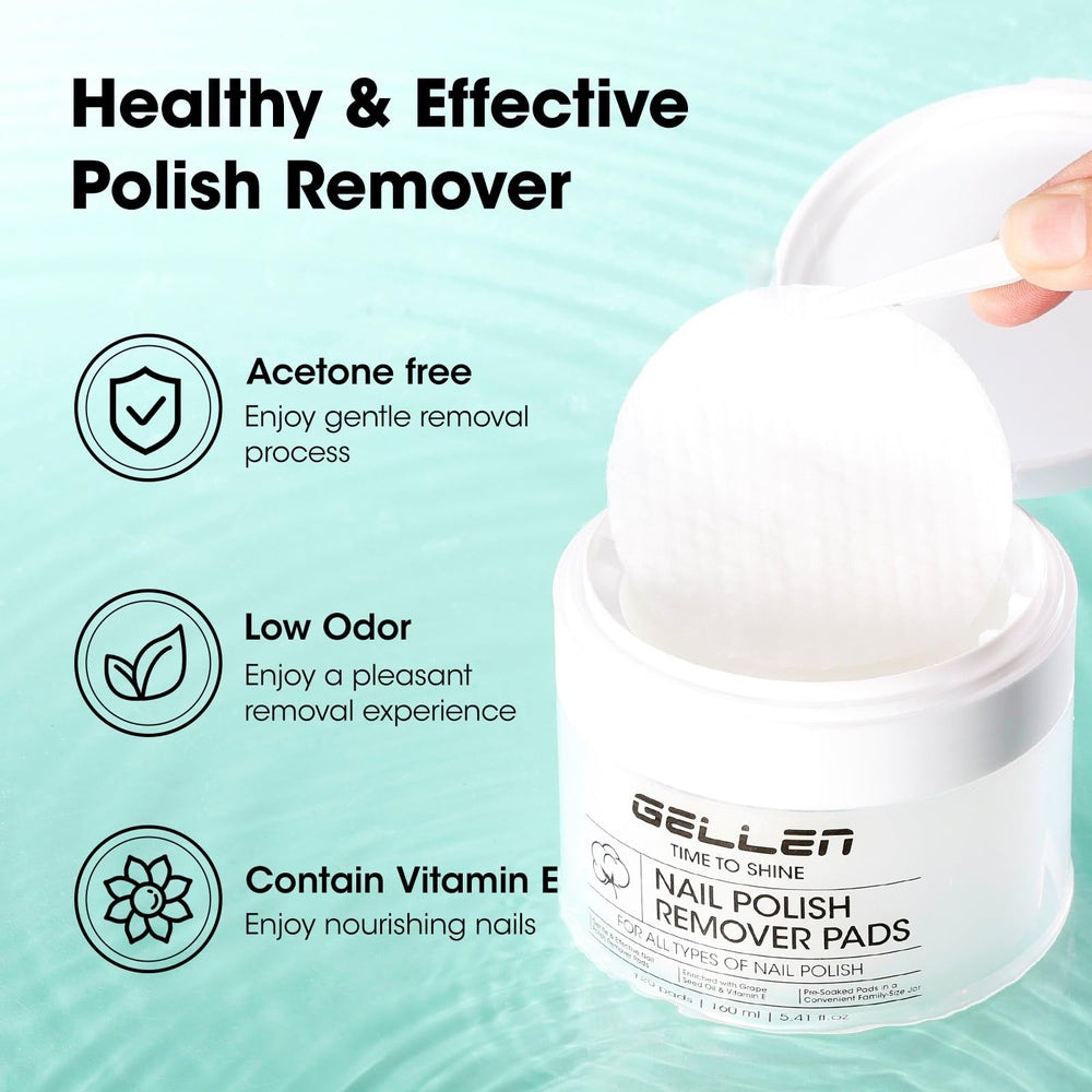 GELLEN pad removing nail polish from fingernail quickly and cleanly