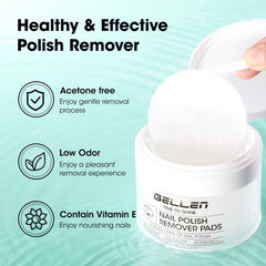 GELLEN pad removing nail polish from fingernail quickly and cleanly