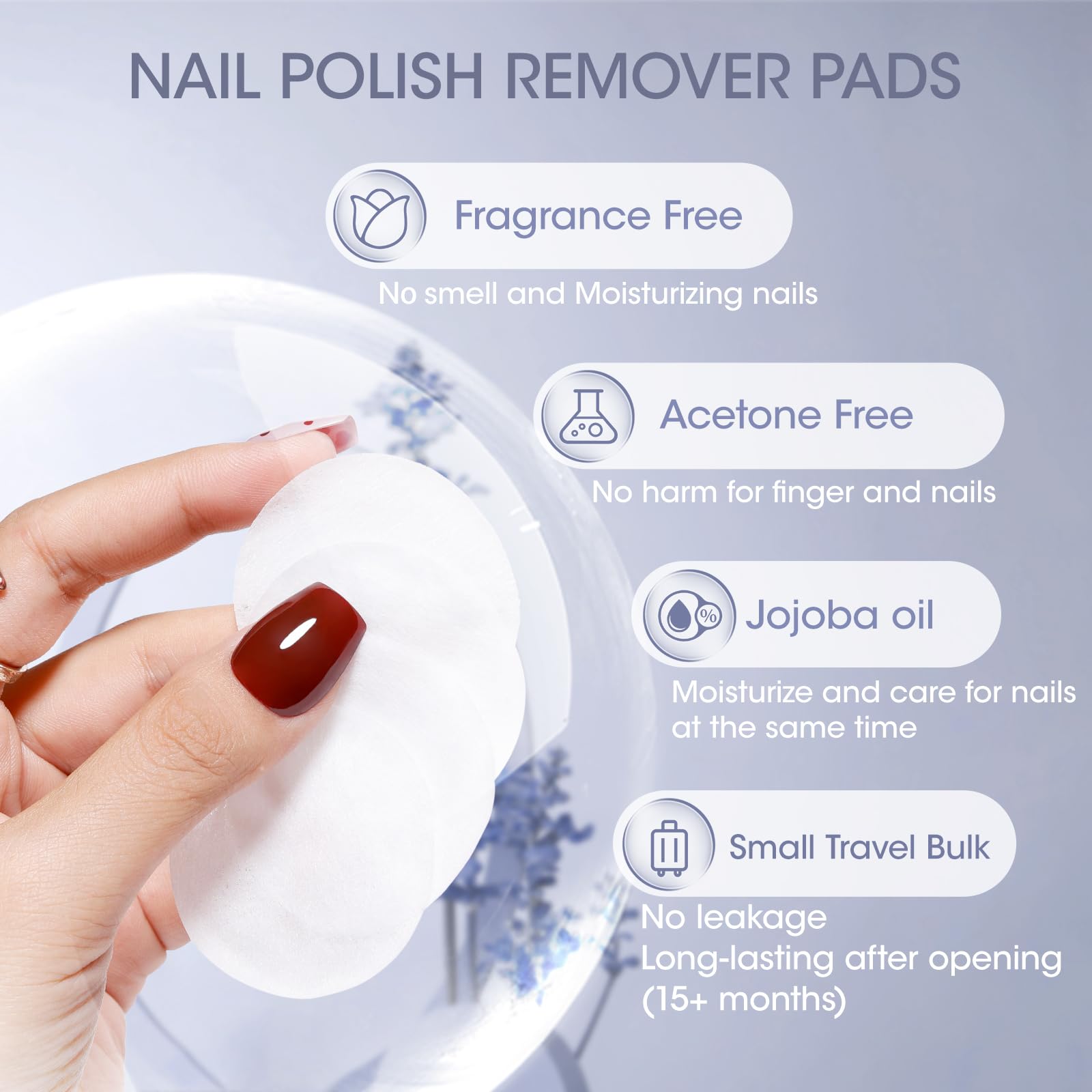GELLEN removing polish on fingernail showing fast clean-off and gentle conditioning benefit