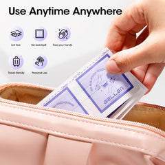 GELLEN pad removing regular polish quickly, demonstrating fast cleanup benefit
