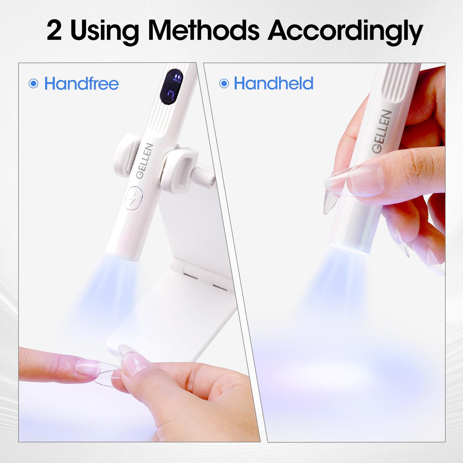 GELLEN rotatable stand angled to demonstrate hands-free positioning benefit