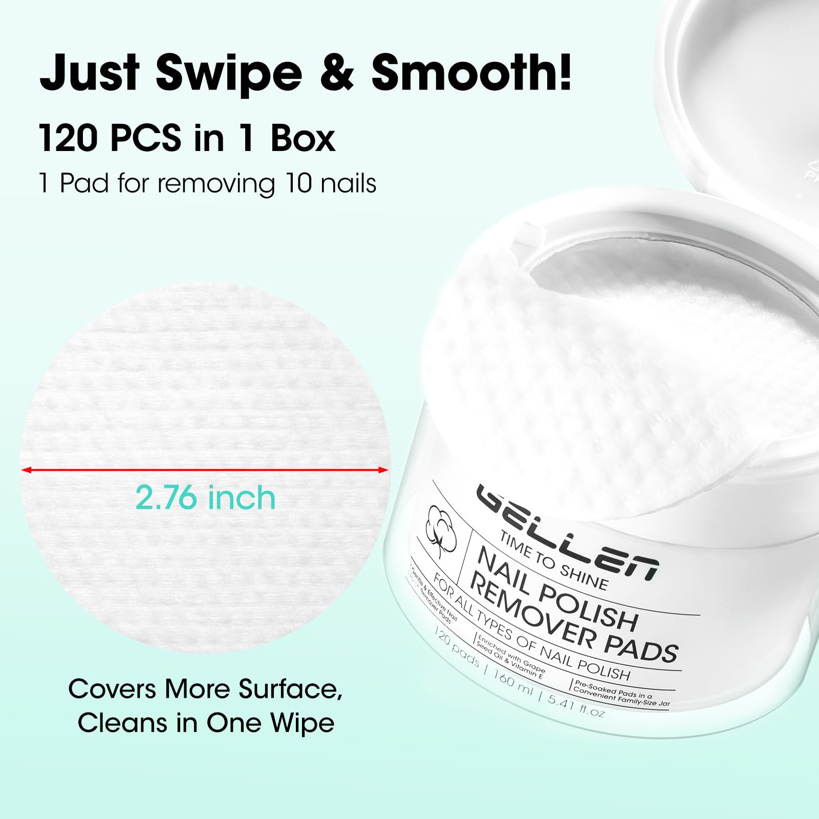 GELLEN pad next to coin showing size and compact portability benefit