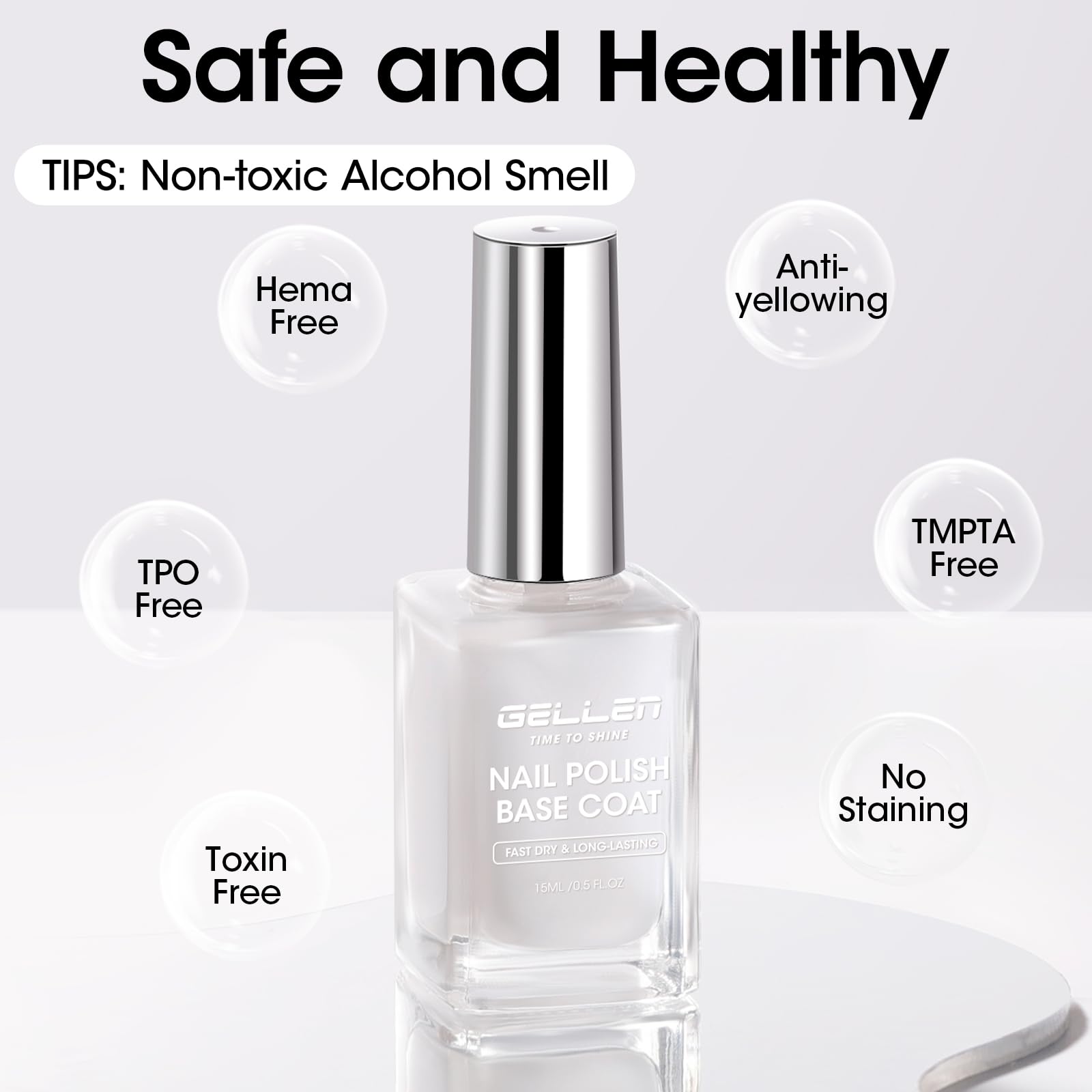 GELLEN bottle next to coin showing size and travel-friendly benefit