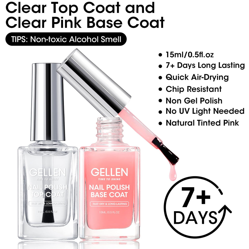 GELLEN sheer pink base swatch on nail that evens tone and hides ridges