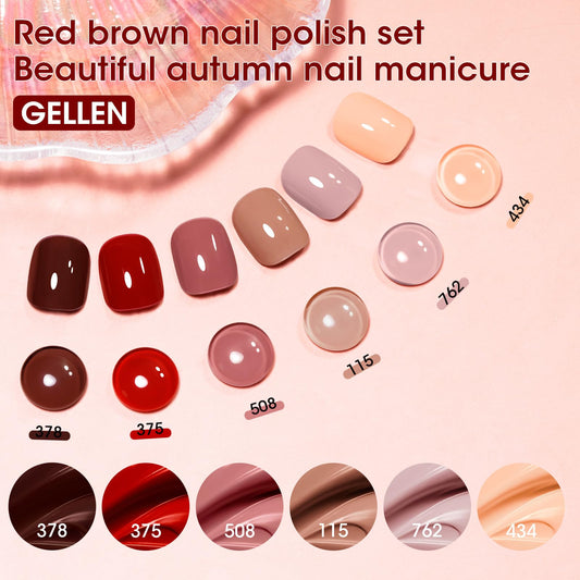 GELLEN six shades flatlay highlighting color coordination benefit