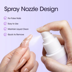 GELLEN spray applied to press-on nail for faster lift benefit