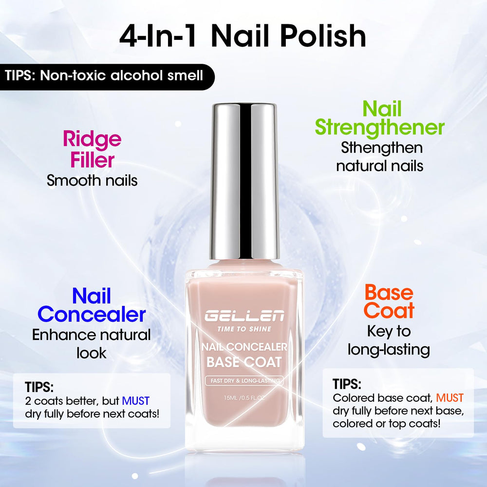 GELLEN nail swatch on tip illustrating natural concealer effect