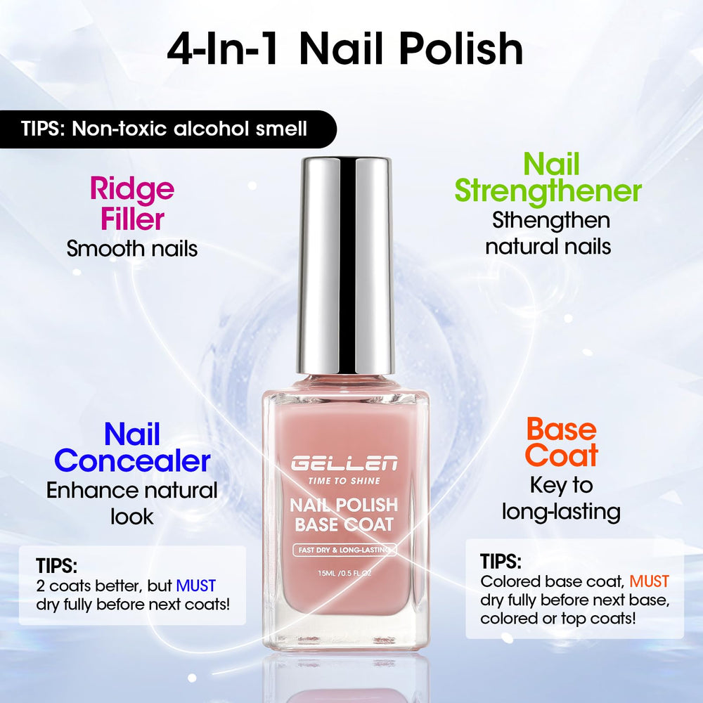 GELLEN sheer pink swatch on nail demonstrating natural coverage benefit