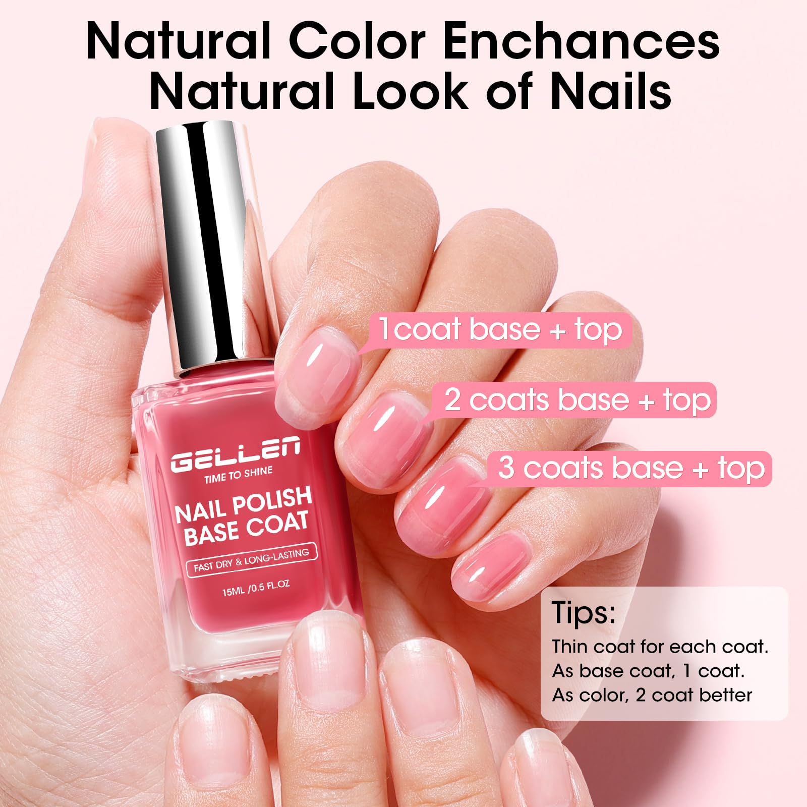 GELLEN texture swipe on a nail showing ridge-filling benefit