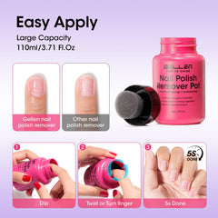 GELLEN lid sponge edge wiping toenail demonstrating tidy use
