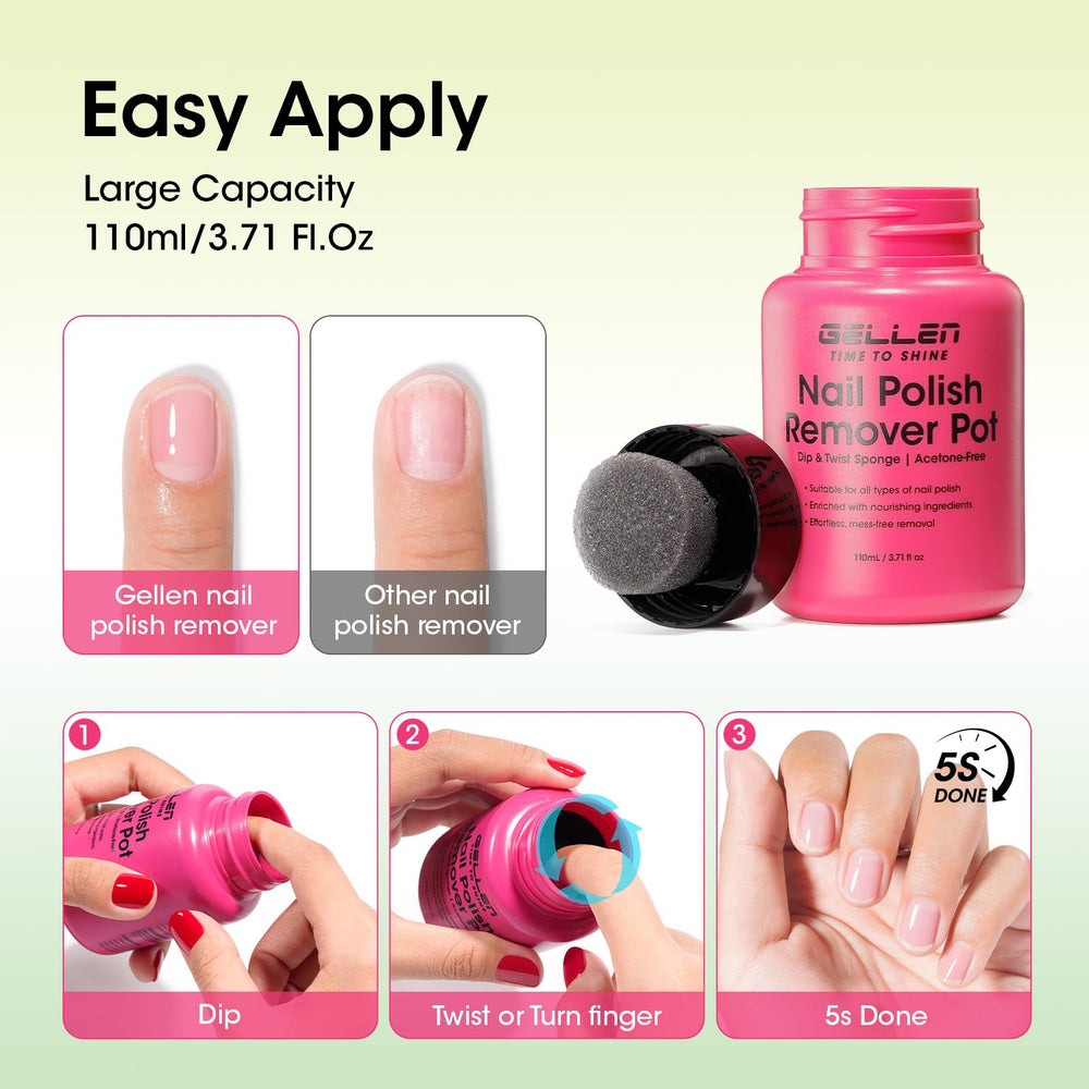 GELLEN lid sponge wiping toenail for neat toes and easy cleanup