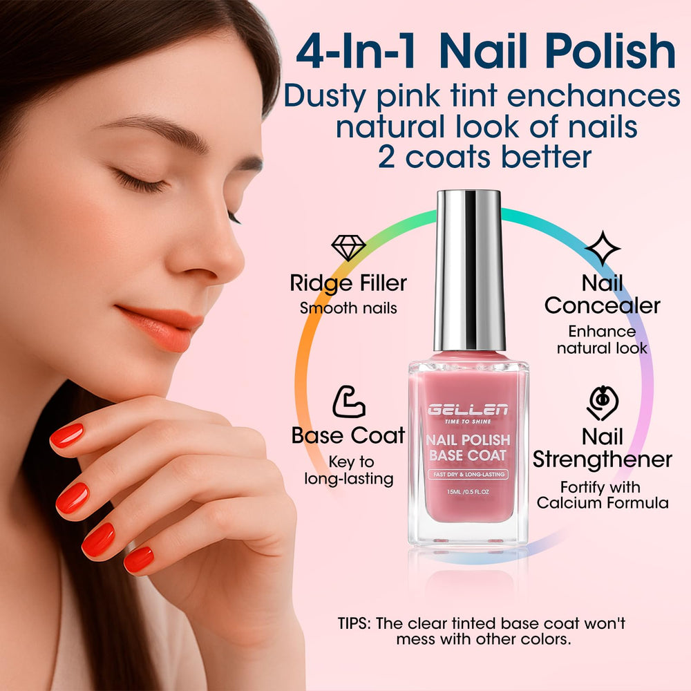 GELLEN top coat bottle close-up showing clear glossy finish benefit