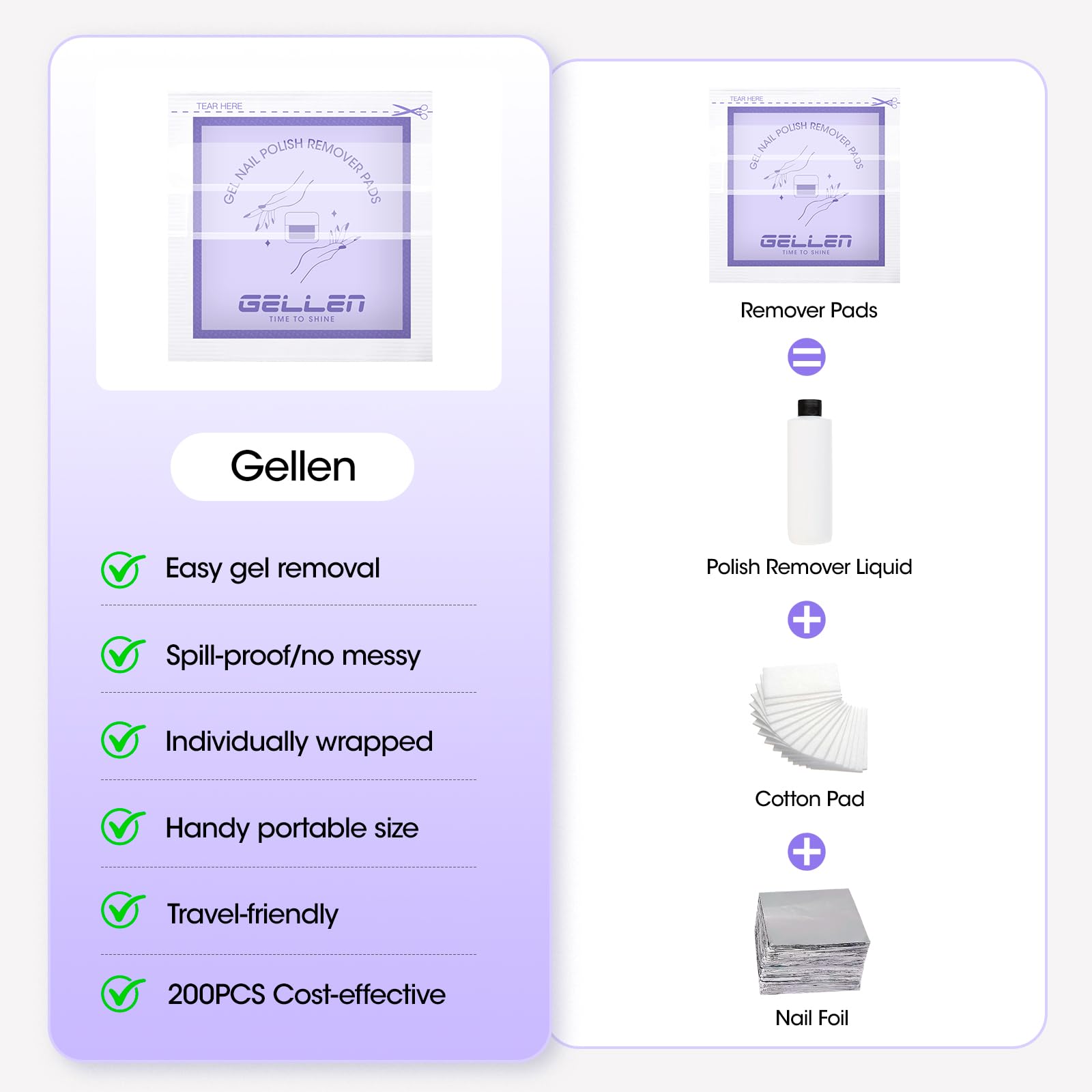 GELLEN travel pouch with pads illustrating portability and on-the-go care