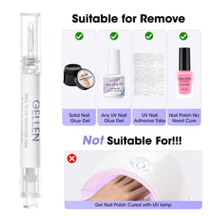 GELLEN twisting and peeling a press‑on nail to illustrate gentle, no‑force removal