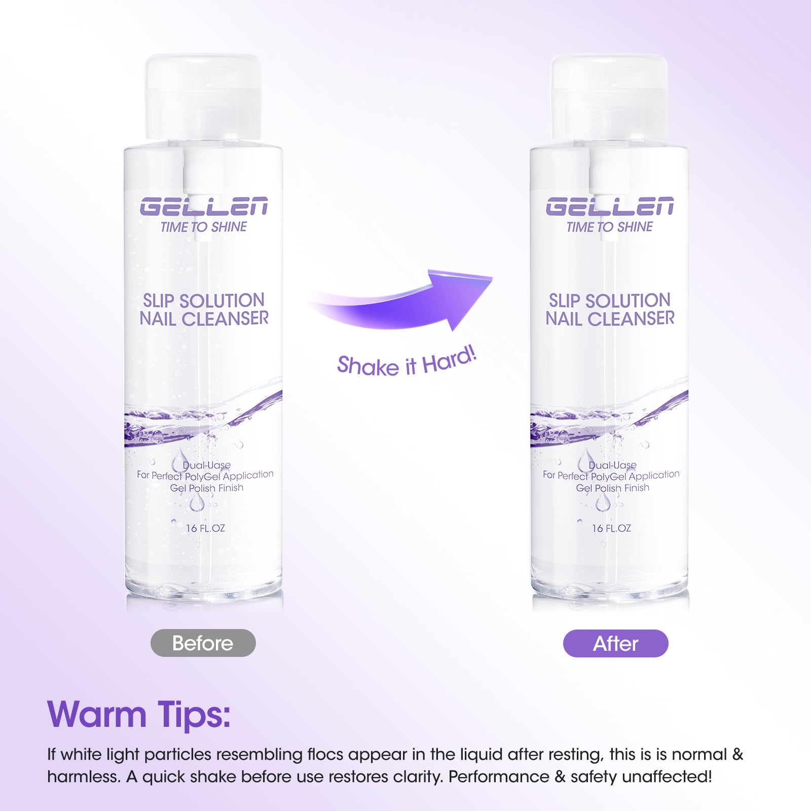 GELLEN removing tacky residue from cured gel with wipe showing glossy result benefit: reveals shine